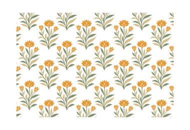 bahar botanik desenli kusursuz desenli süs yaprakları ve tekstil duvar kağıtları ve şık moda kumaşları için doğa unsurları.