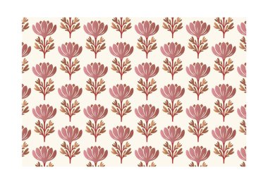 Süslü çiçek saplı kusursuz desen ve doğal kumaş arkaplanları için botanik bahçesi detayları. Tekstil ve duvar kağıdı tasarımları.