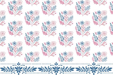 Kusursuz bir sınır çizgisi. Çiçek desenli çizim. El yapımı nakış tasarımı. Botanik çizimleri tekrarla. Tekstil dokusu çok az. Çiçek çizgisi