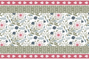 Çiçeklerle ilgili özet geç. Sınır nakışı tasarımı. Kusursuz çiçek çizimi. Tekstil deseni. Basit botanik elementler. Zarif çizgi dokusu