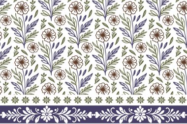 Ana hatlarıyla botanik yaprakları. Çiçeksel sınır nakışı. Kusursuz desen dokusu. Bir çizgi çizilmiş çizim. Tekstil tekerrür ediyor. minimal modern tasarım