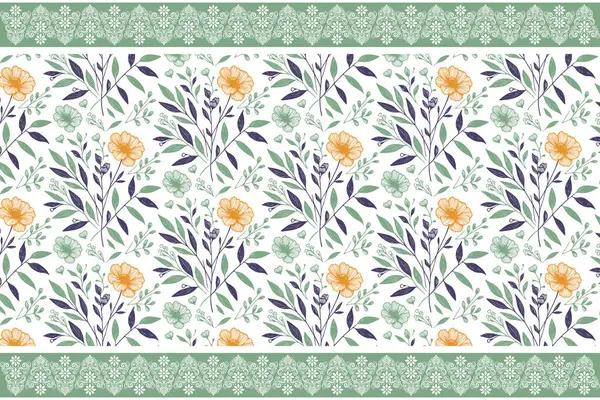 Çiçek desenli tasarım. Bir çizgi botanik çizimi. Kusursuz tekrar sınırı. Modern çiçek hatları. Hassas nakış dokusu. en az tekstil çalışması