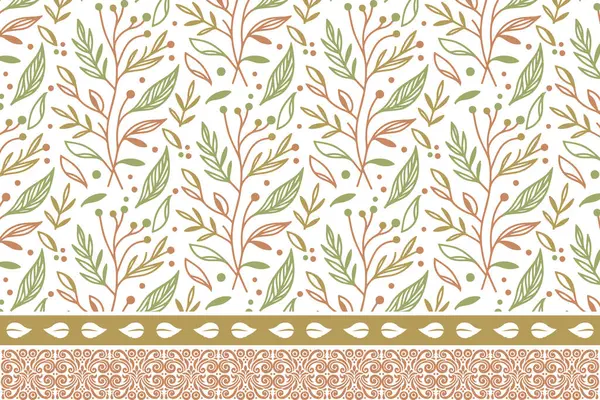 Modern el çizimi desen. Çiçeksel sınır tekrarı. Bir çizgi nakış eskizi. Taslak taç yaprağı dokusu. Kusursuz bir tekstil geçmişi var. Botanik Minimum Tasarım