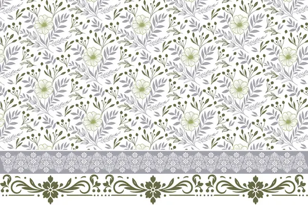 Çiçek unsurlarını çiz. Kenarında çiçek deseni olan bir çizgi. Ana hatları tekrar et. Nakış tarzı sınır tasarımı. Botanik doku geçmişi. en az tekstil çalışması