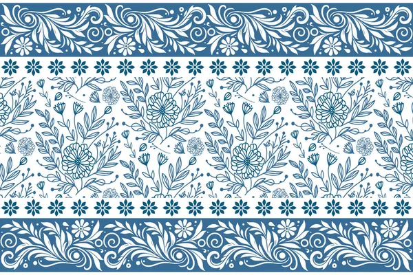 Mavi, pürüzsüz botanik duvar kağıdı. Zarif çiçek elementleri. Bir çizgi çiçek çizimi. Minimum nakış dokusu. Tekstil modern tasarım. özet tekrar biçimi