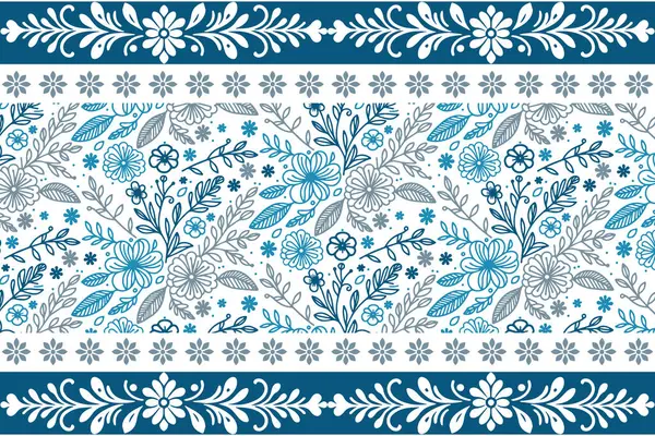 Mavi çiçekli duvar kağıdı çizimi. Sınır çizgisi tarzı. Minimum çiçek yaprakları. Zarif, pürüzsüz bir desen. Botanik taslak tekrarı. modern tekstil arkaplanı