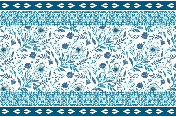 Mavi çiçek desenli duvar kâğıdı. Basit bir yaprak yaprağı. Zarif asgari tasarım. Botanik kusursuz desen. Çiçek yaprağı ana hatları. Kadınlar tekstil