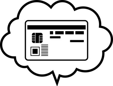 Bir konuşma balonunda Bireysel Numara Kartı (Sayı Kartım) canlandırması. Siyah hariç tüm alanlar saydamdır..