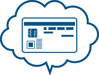 Bir konuşma balonunda Bireysel Numara Kartı (Sayı Kartım) canlandırması. Kart beyaz arka planda mavi, her tarafı şeffaf..