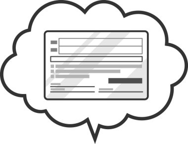 Konuşma balonunda Japon sağlık sigortası kartının simgesi. İllüstrasyon etrafında vektör biçimi saydamdır. 