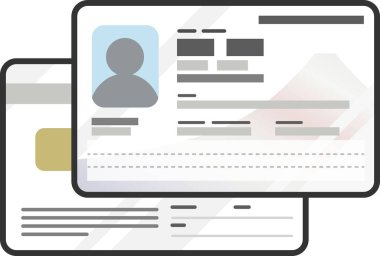 Yeni Bireysel Numarası Kartı (Numaralı Kartım), ön ve arka. 2026 yılında piyasaya sürülmesi planlanan yeni tasarıma dayanıyor. İllüstrasyon etrafında vektör biçimi saydamdır.