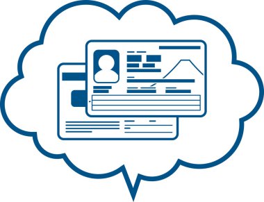 Yeni Bireysel Numarası Kartı (Numaralı Kartım), ön ve arka. 2026 'dan kalma yeni bir tasarıma dayalı Japon kimlik kartı. Mavi ve beyaz. Vektör biçimi şeffaf arkaplana sahiptir.