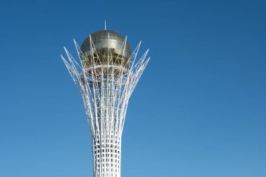Astana, Kazakistan - 16 Mayıs 2019: Kazakistan 'ın başkenti Astana' daki Baiterek Kulesi.