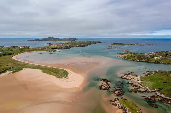 Cruit Adası Havadan Görünümü, Donegal İlçesi, İrlanda
