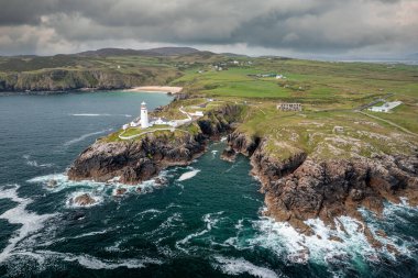 Fanad Deniz Feneri Bölgesi Donegal, İrlanda Hava Görüntüsü