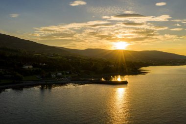 Carlingford County Louth, İrlanda Cumhuriyeti Güzel Uçuş Manzarası