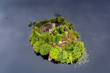 Lough Key, County Roscommon, İrlanda üzerinde hava manzarası