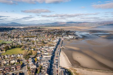 Low Tide, County, Louth, İrlanda 'daki Blackrock Sahili üzerinde Hava Görüntüsü