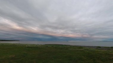Gyles Quay Rıhtımı 'ndan Sunset, Louth, İrlanda