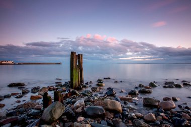 Gyles Quay, Dundalk, Louth, İrlanda 'da Muhteşem Gün Batımı