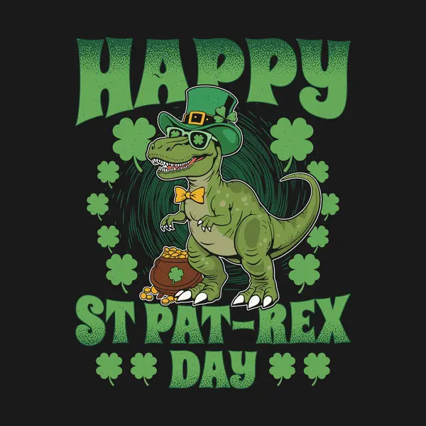 Aziz Patrick Günü 'nüz kutlu olsun T-Rex Dinozor Tişört Tasarımı