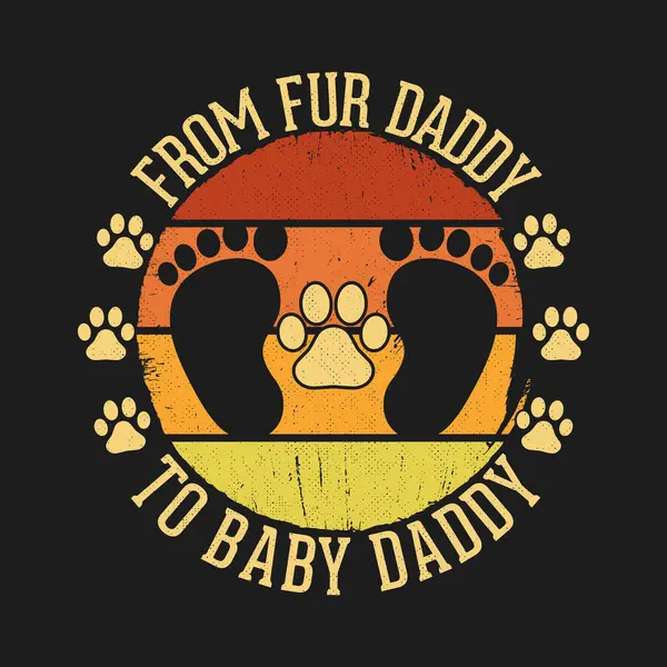 Hamilelik Yeni Doğan Bebek Köpek Sevdalısı Baba Kürklü Babadan Bebek Babaya Tişört Tasarımı