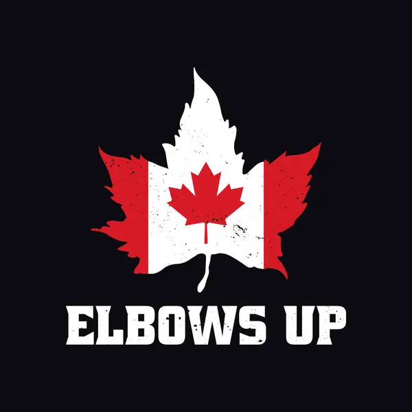 Dirsekler yukarı Kuzey Güçlü Kanada Bayrağı Tişörtü Tasarımı