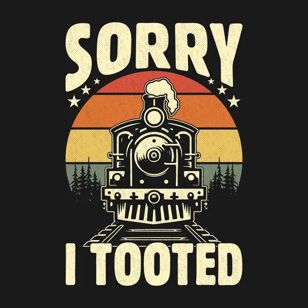 Üzgünüm Komik Tren Sevdalısı Vintage Retro Tişört Tasarımı