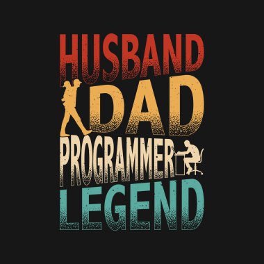 Komik Programcı İnek Baba Koca Vintage Tişört Tasarımı