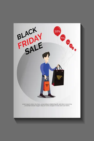 Düzenlenebilir metin efektli Kara Cuma broşürü ve afiş arkaplanı