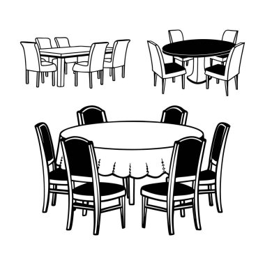 Romantik Yemek Sahneleri, Çardak Restoran Masası ve Yemek Siluetleri