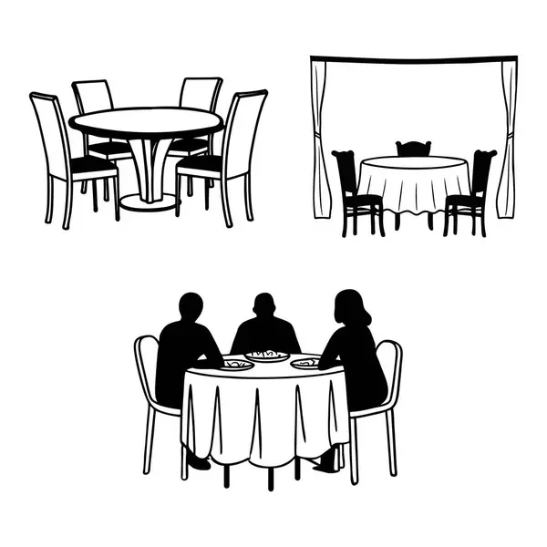 Romantik Yemek Sahneleri, Çardak Restoran Masası ve Yemek Siluetleri