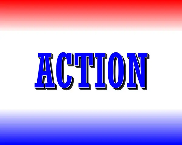 Gradyan Arkaplan Üzerinde Kalın Mavi 'Action' Metni