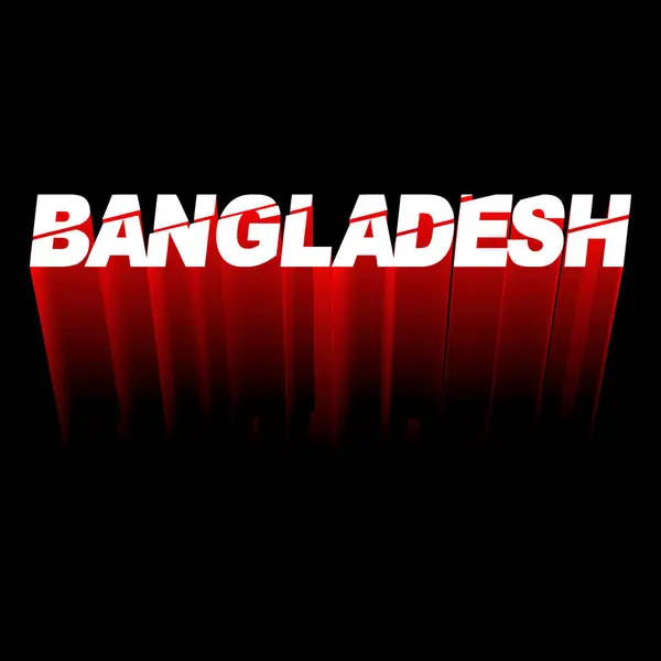 Bangladeş - Kırmızı ve Beyaz Metin Efekti