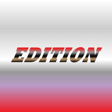 Kalın Metalik 'EDITION' Metin Efekti Gradyan Arkaplanı