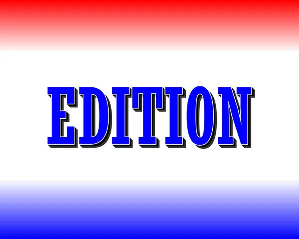 Kırmızı, Beyaz ve Mavi Gradyan Üzerine Mavi Gölge Edition Metni