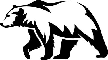 A high-quality bear logo icon vector featuring a minimalist and modern silhouette. Perfect for branding, business logos, wildlife-related designs, outdoor adventure themes, sports team mascots, and digital graphics. Available in a scalable vector for clipart