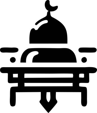 Bu siyah ve beyaz simgelerde çeşitli İslami bayram simgeleri ve temalar yer alıyor