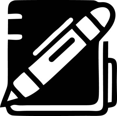 Bu resim çeşitli kırtasiye ögelerini gösteren 20 siyah ve beyaz vektör simgesini içerir..