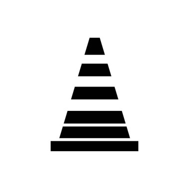 Basit Siyah ve Beyaz Trafik Konisi Simgesi