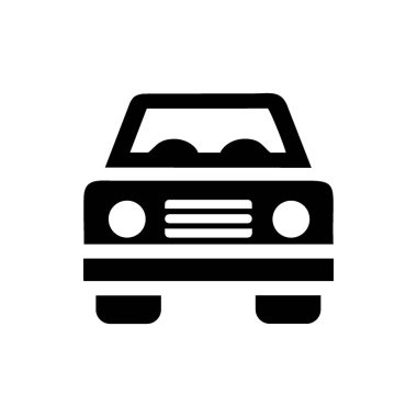 Bir arabanın basit siyah beyaz simgesi Öndeki yaşam