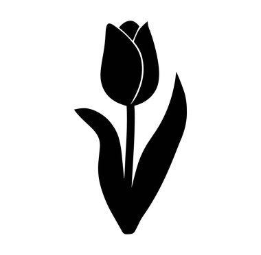 Lale Çiçeği Silüeti Sanat Çizimi.