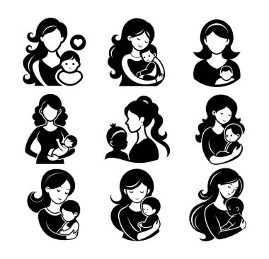 Anne ve çocuk vektör sanatı & İllüstrasyon