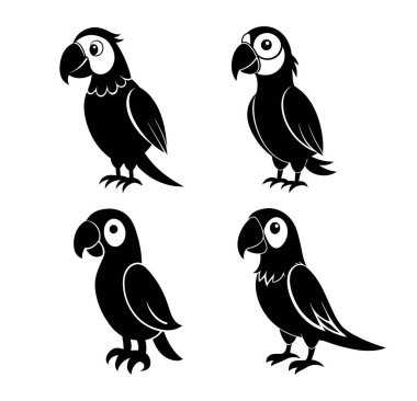 Papağanlar Vektör Siluet Sanat ve Görüntü