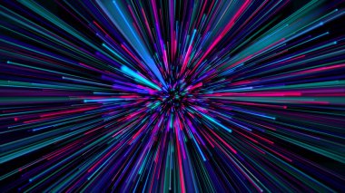 Renkli çizgilerin soyut ışık hızı arkaplanı
