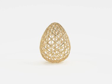 beyaz zemin üzerine altın Paskalya yortusu yumurta