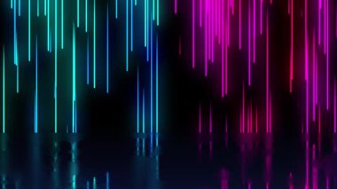 Kusurlu soyut bir arkaplan. Renkli neon çizgiler. Neon hatları. dijital teknoloji tasarımı.