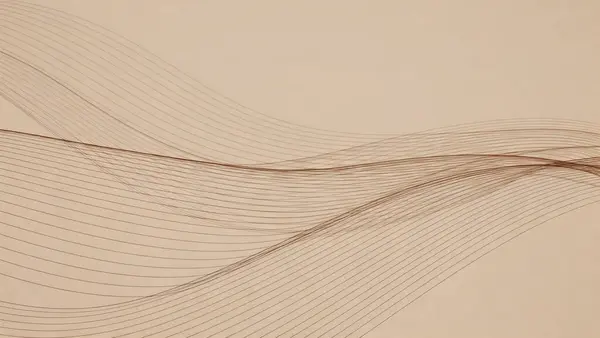 Yumuşak bej tonları ve pürüzsüz, akışkan kahverengi çizgileri olan estetik bir arkaplan.