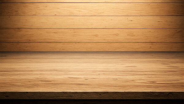 A rustic wooden table with a vertical wood plank wall background.