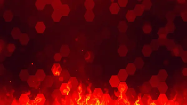 Kırmızı ve turuncu tonlarını siyaha harmanlayan canlı bir altıgen mozaik tasarımı. Pikselleştirilmiş desen dinamik dijital sanat için ateşli, soyut ve modern bir estetik sağlar.